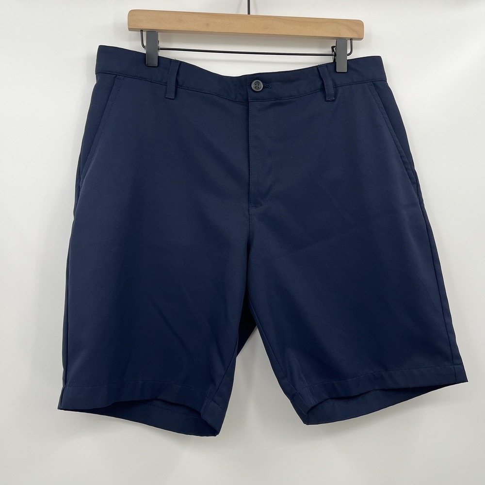 Izod Golf Navy Blue Shorts 9.5 Inseam Chino Church Career Work Dark Men's
